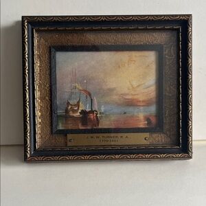 Vintage Small Turner Print by in Gold and Black